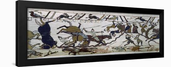 The Bayeux Tapestry, the Battle Is Raging, Norman Conquest 1066-null-Framed Art Print