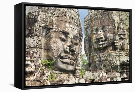 The Bayon, Angkor Thom, Angkor, UNESCO World Heritage Site, Siem Reap, Cambodia, Indochina-Andrew Stewart-Framed Stretched Canvas