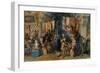 The Bazaar, Constantinople, 1853 watercolor-Amadeo Preziosi-Framed Giclee Print