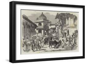 The Bazaar, Oodipoor, Rajpootana-William Carpenter-Framed Giclee Print