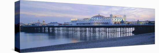 The Beach and Palace Pier, Brighton, East Sussex, England, UK, Europe-Lee Frost-Stretched Canvas