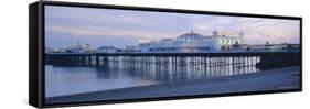 The Beach and Palace Pier, Brighton, East Sussex, England, UK, Europe-Lee Frost-Framed Stretched Canvas
