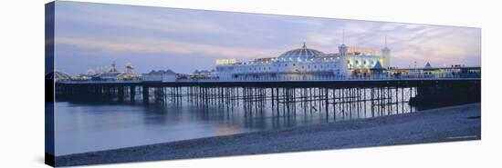 The Beach and Palace Pier, Brighton, East Sussex, England, UK, Europe-Lee Frost-Stretched Canvas