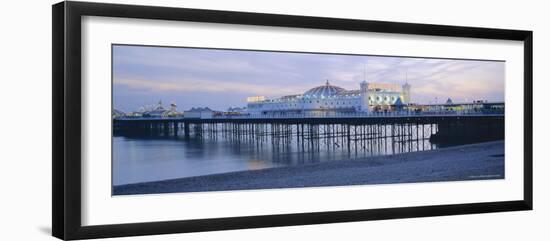 The Beach and Palace Pier, Brighton, East Sussex, England, UK, Europe-Lee Frost-Framed Photographic Print