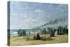 The Beach at Bathing Time-Eugène Boudin-Stretched Canvas