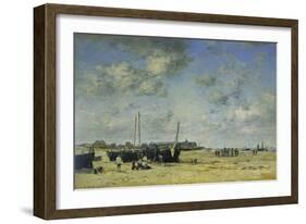 The Beach at Berck; La Plage De Berck, 1878-Eugène Boudin-Framed Giclee Print