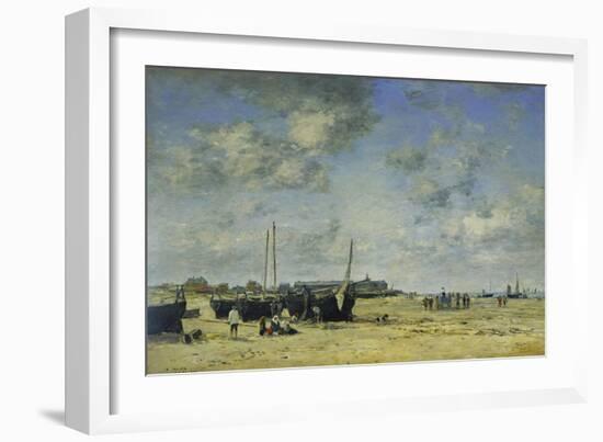 The Beach at Berck; La Plage De Berck, 1878-Eugène Boudin-Framed Giclee Print