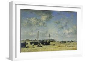 The Beach at Berck; La Plage De Berck, 1878-Eugène Boudin-Framed Giclee Print