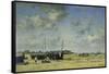 The Beach at Berck-Eugène Boudin-Framed Stretched Canvas