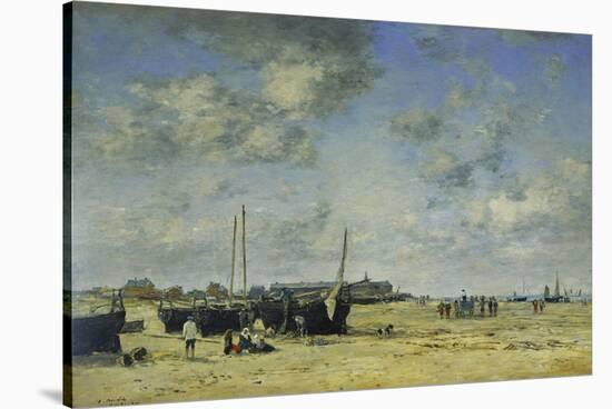 The Beach at Berck-Eugène Boudin-Stretched Canvas