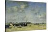 The Beach at Berck-Eugène Boudin-Stretched Canvas