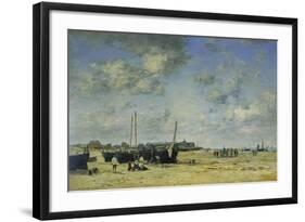 The Beach at Berck-Eugène Boudin-Framed Giclee Print