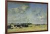 The Beach at Berck-Eugène Boudin-Framed Giclee Print