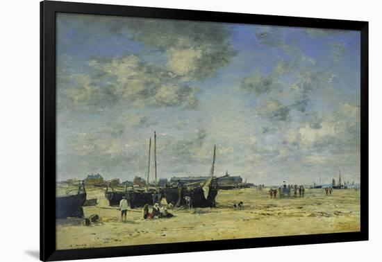 The Beach at Berck-Eugène Boudin-Framed Giclee Print