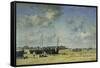 The Beach at Berck-Eugène Boudin-Framed Stretched Canvas