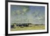 The Beach at Berck-Eugène Boudin-Framed Giclee Print