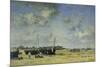 The Beach at Berck-Eugène Boudin-Mounted Giclee Print