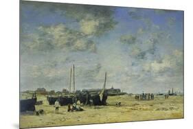 The Beach at Berck-Eugène Boudin-Mounted Premium Giclee Print