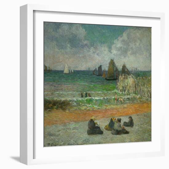 The Beach at Dieppe, or the Bathers, 1885-Paul Gauguin-Framed Giclee Print