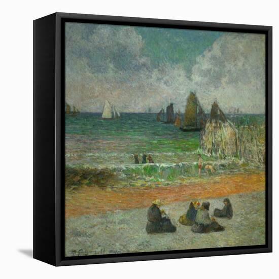 The Beach at Dieppe, or the Bathers, 1885-Paul Gauguin-Framed Stretched Canvas