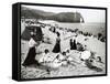 The Beach at Etretat, C.1900-null-Framed Stretched Canvas