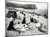 The Beach at Etretat, C.1900-null-Mounted Premium Photographic Print