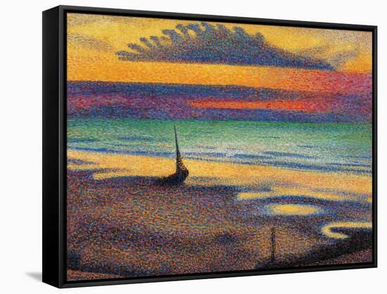 The Beach at Heist-Georges Lemmen-Framed Stretched Canvas
