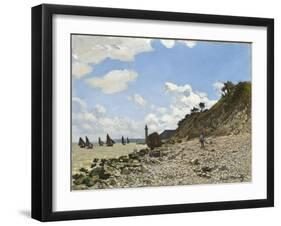 The Beach at Honfleur, 1864-1866-Claude Monet-Framed Giclee Print