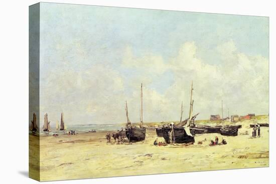 The Beach at Low Tide, Berck, 1890-97-Eugène Boudin-Stretched Canvas