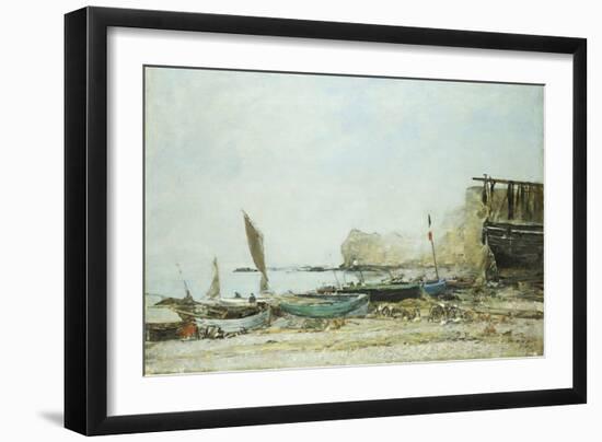 The Beach at Low-Tide in Mist-Eugene Louis Boudin-Framed Giclee Print