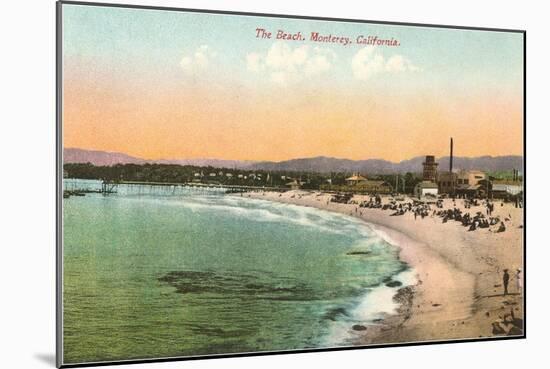 The Beach at Monterey, California-null-Mounted Art Print