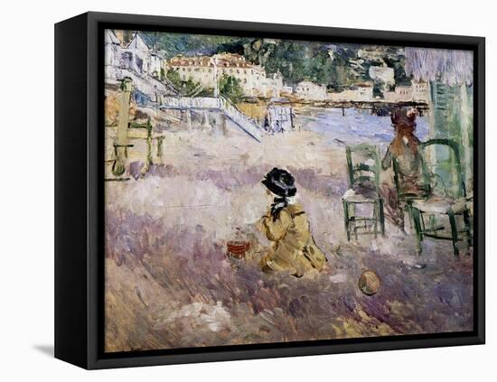 The Beach at Nice, 1882-Morisot-Framed Stretched Canvas