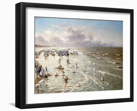 The Beach at Ostend, 1892-Adolphe Jacobs-Framed Giclee Print