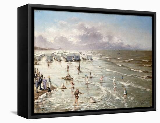The Beach at Ostend, 1892-Adolphe Jacobs-Framed Stretched Canvas