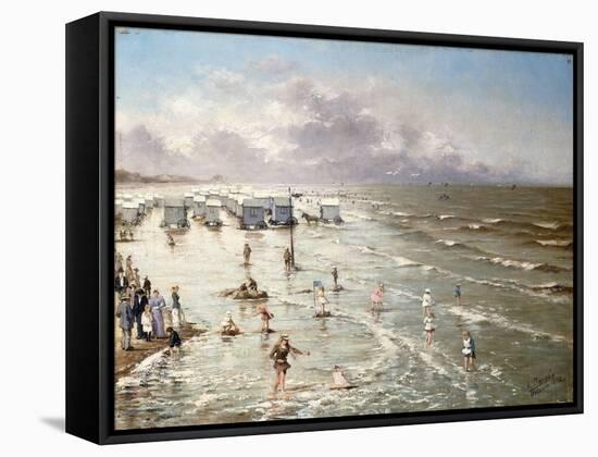 The Beach at Ostend, 1892-Adolphe Jacobs-Framed Stretched Canvas