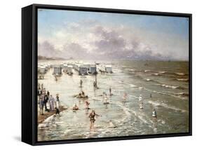 The Beach at Ostend, 1892-Adolphe Jacobs-Framed Stretched Canvas