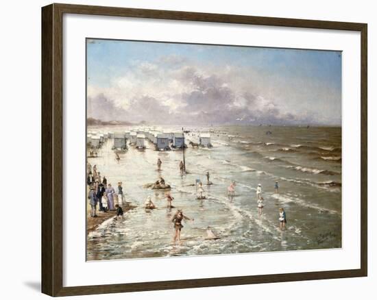 The Beach at Ostend, 1892-Adolphe Jacobs-Framed Giclee Print