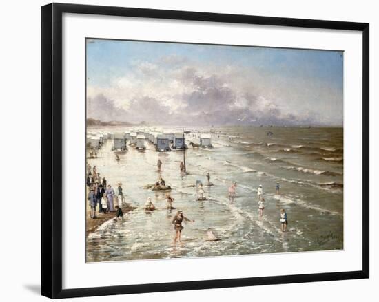 The Beach at Ostend, 1892-Adolphe Jacobs-Framed Giclee Print