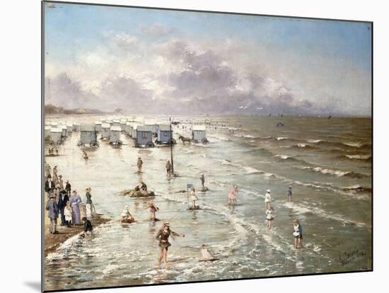 The Beach at Ostend, 1892-Adolphe Jacobs-Mounted Giclee Print