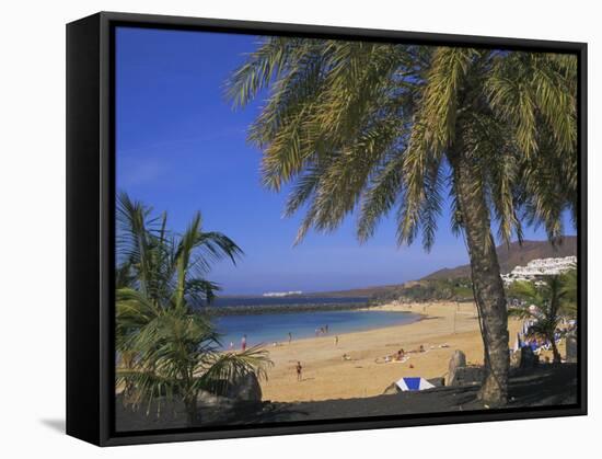 The Beach at Playa Blanca, Lanzarote, Canary Islands, Atlantic, Spain, Europe-John Miller-Framed Stretched Canvas