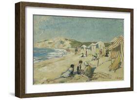 The Beach at Pointe St Gildas; La Plage a La Pointe St Gildas, C.1920-Henri Lebasque-Framed Giclee Print