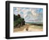 The Beach at Saint-Aubin-Sur-Mer-Gustave Courbet-Framed Giclee Print