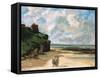 The Beach at Saint-Aubin-Sur-Mer-Gustave Courbet-Framed Stretched Canvas