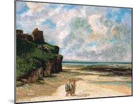 The Beach at Saint-Aubin-Sur-Mer-Gustave Courbet-Mounted Giclee Print