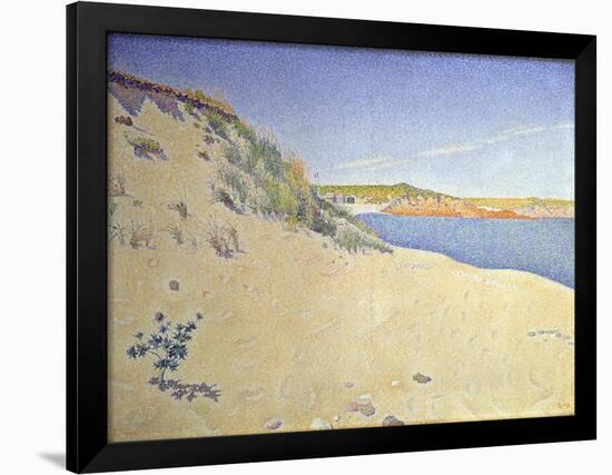 The Beach at Saint-Briac. Op. 212 (Sandy Seashor), 1890-Paul Signac-Framed Giclee Print