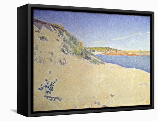 The Beach at Saint-Briac. Op. 212 (Sandy Seashor), 1890-Paul Signac-Framed Stretched Canvas