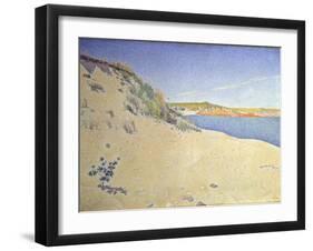 The Beach at Saint-Briac. Op. 212 (Sandy Seashor), 1890-Paul Signac-Framed Giclee Print