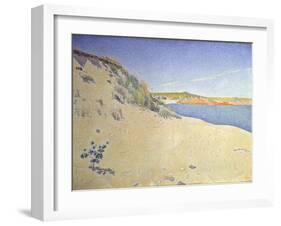 The Beach at Saint-Briac. Op. 212 (Sandy Seashor), 1890-Paul Signac-Framed Giclee Print