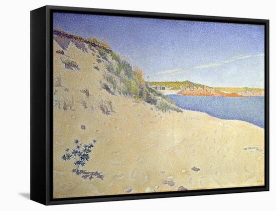 The Beach at Saint-Briac. Op. 212 (Sandy Seashor), 1890-Paul Signac-Framed Stretched Canvas