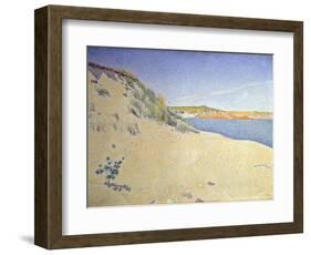 The Beach at Saint-Briac. Op. 212 (Sandy Seashor), 1890-Paul Signac-Framed Giclee Print